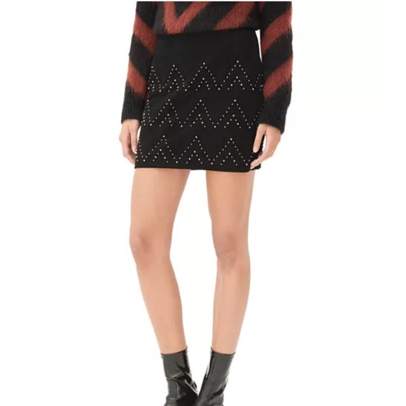 HOST PICK 🎉 NWT SANDRO PARIS Studded Suede Skirt - Picture 1 of 7